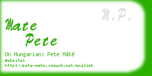 mate pete business card