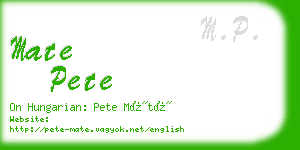 mate pete business card